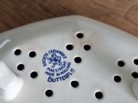 Societe Ceramique Butterflij Fruittest op onderbord (wit)