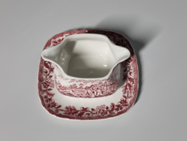 Engels rood Myott's Country Life Sauskom op onderschotel