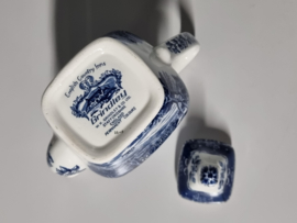 Engels blauw Grindley Country Inns compleet koffieservies theeservies 6 personen