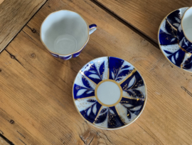 Lomonosov blauw Winternight Koffieservies 6-persoons