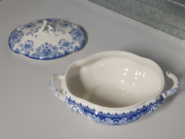 Boch BFK decor Dordrecht blauw robuuste grote Dekschaal Terrine