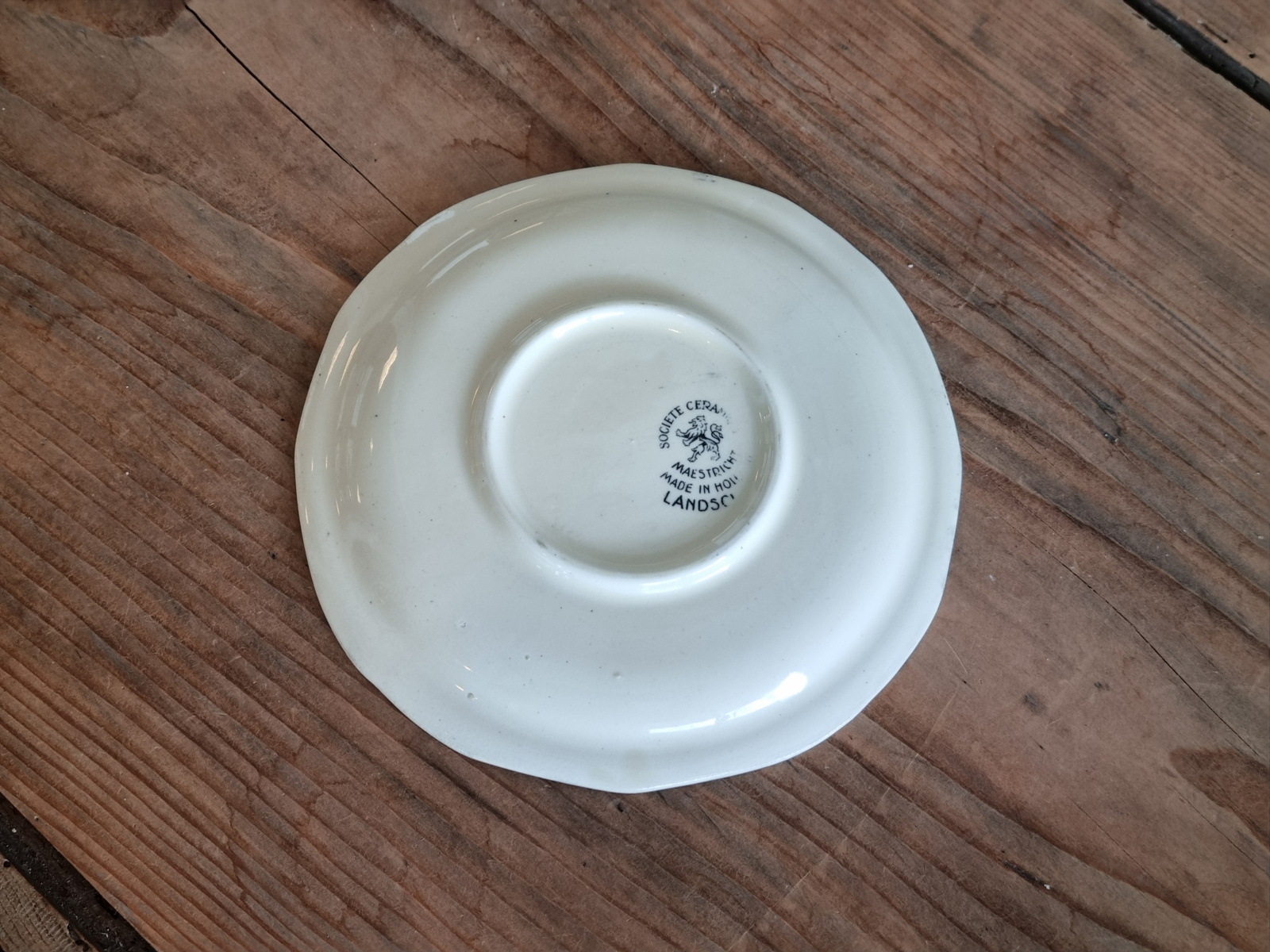 Landschap Zwart Societe Ceramique los Gebaksbordje 15 cm (hoekig model)