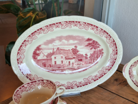 Boerenhoeve Rood Societe Ceramique Koffieservies 8-pers. (creme)