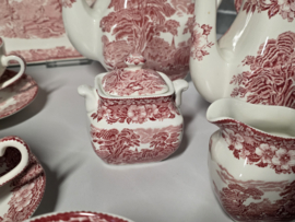 Engels rood Woodland Koffieservies Theeservies 6 persoons 18 delen