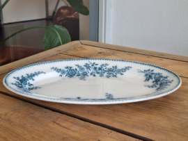 Société Céramique Bruges blauw ovale schaal 40 cm
