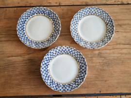 Lomonosov blauw Cobalt set 3x Gebaksbordje 15 cm