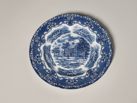 Verkocht = Engels blauw Grindley Country Inns ontbijtbord 20 cm
