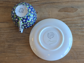 Societe Ceramique Schrijfnamendecor kop en schotel