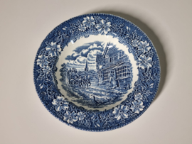 Engels blauw Coaching Taverns Royal Tudorware Staffordshire Diep Pasta Soep 22,5 cm