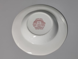 Engels rood Royal Warwick River Scene diep pasta curry bord 22,5 cm