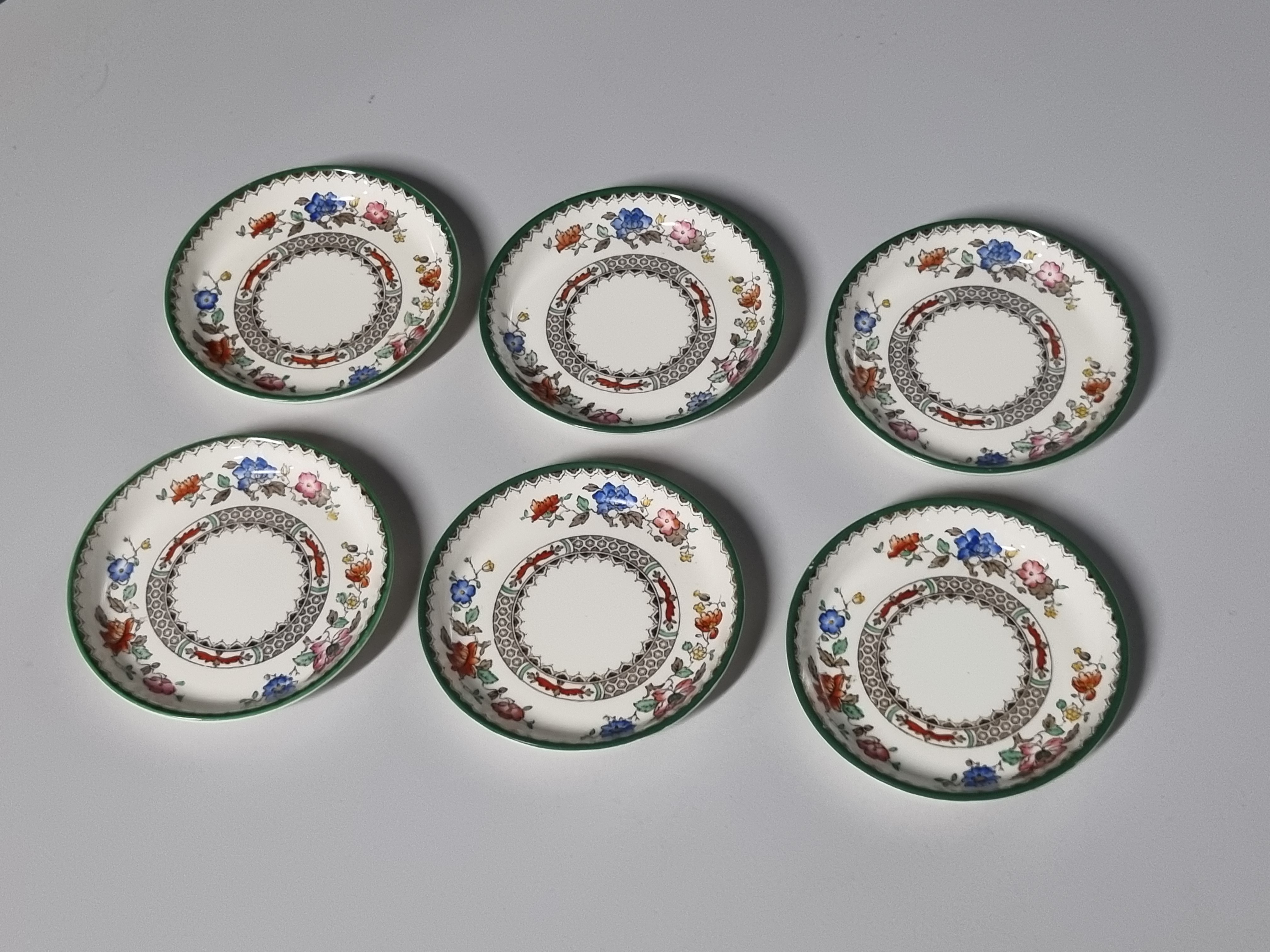 Engels Spode Copeland Chinese Rose set 6x bordje 10 cm