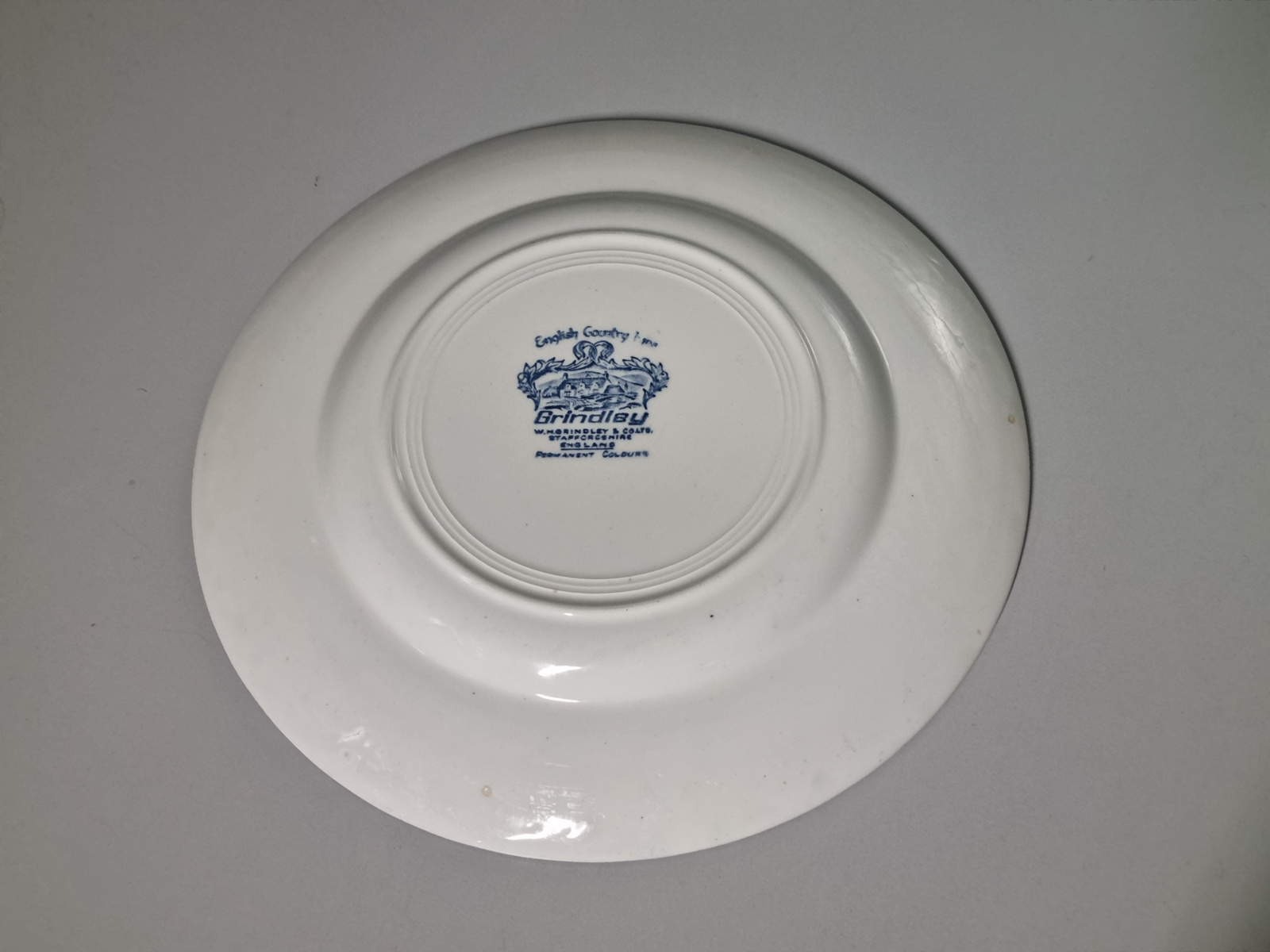Engels blauw Grindley Country Inns plat dinerbord 25,5 cm