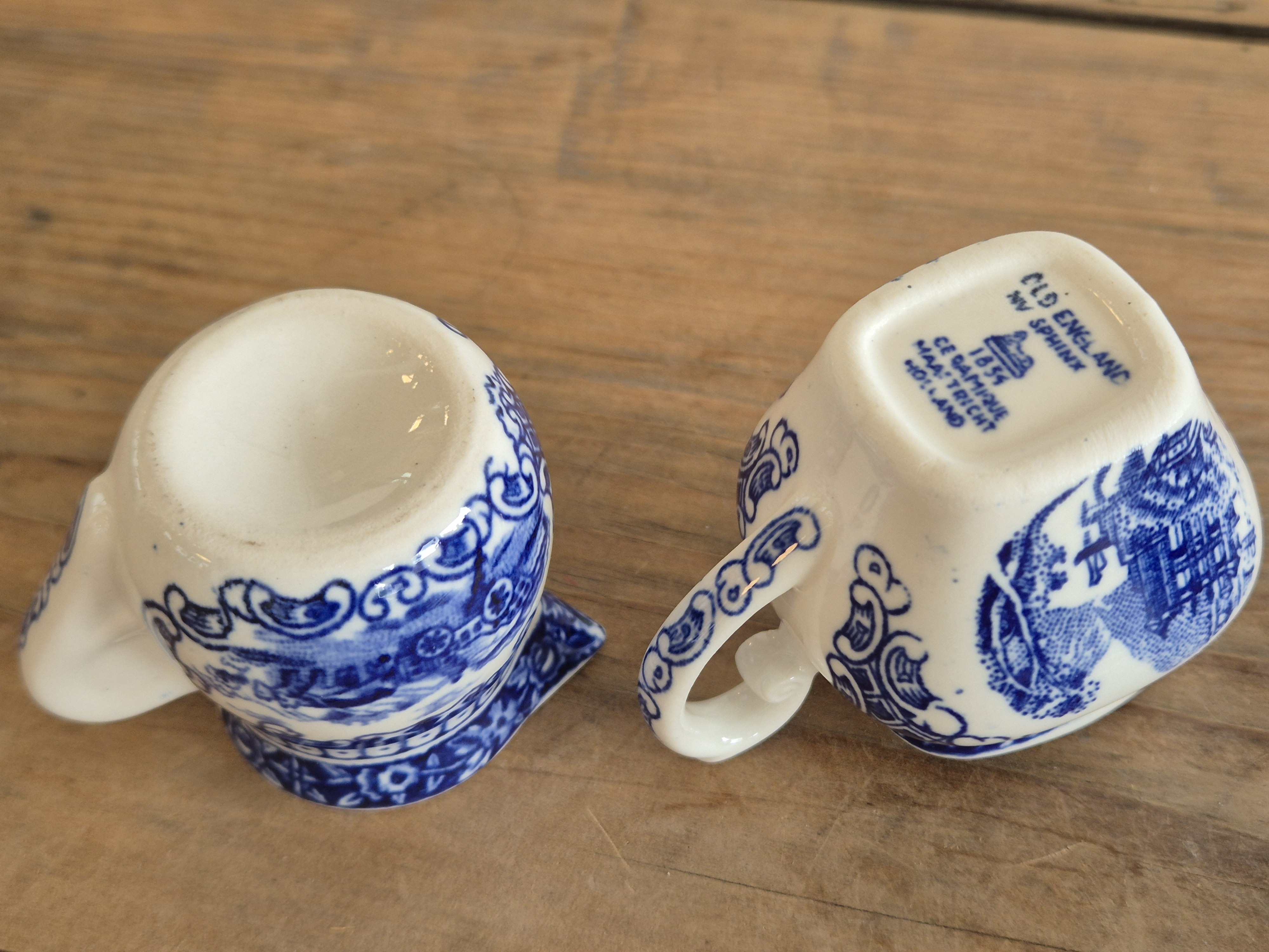 Regout Castillo Old England blauw set 2x Mini Roomkannetje