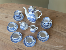 Engels blauw Jachtservies Myott's Country Life koffieservies theeservies 8 personen