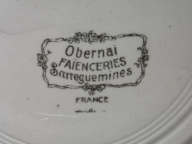 Frans Sarreguemines Obernai diep bord 25 cm (schuurtje)