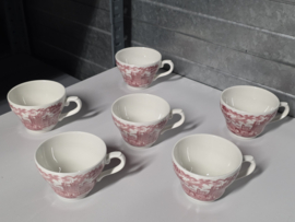 Engels rood Broadhurst Caernarven set 6x kop zonder schotel