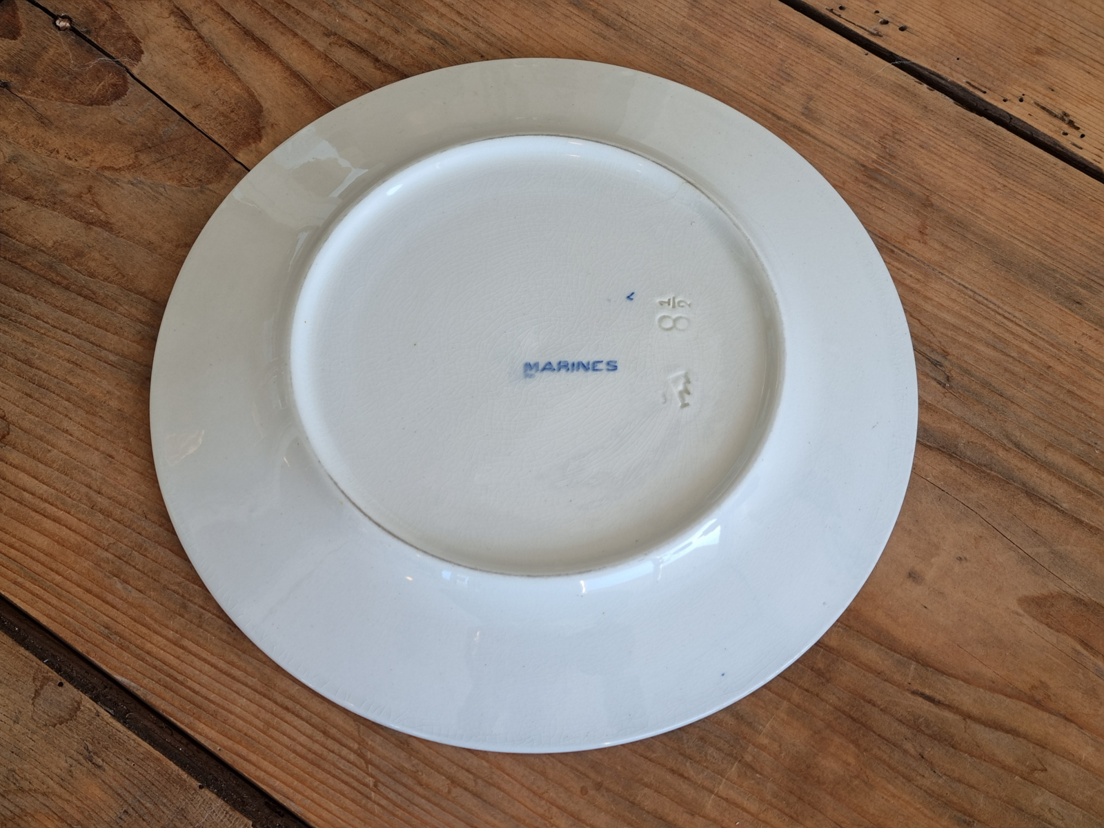 Petrus Regout Marines lichtblauw plat dinerbord 23,5 cm (rond model, horizon)