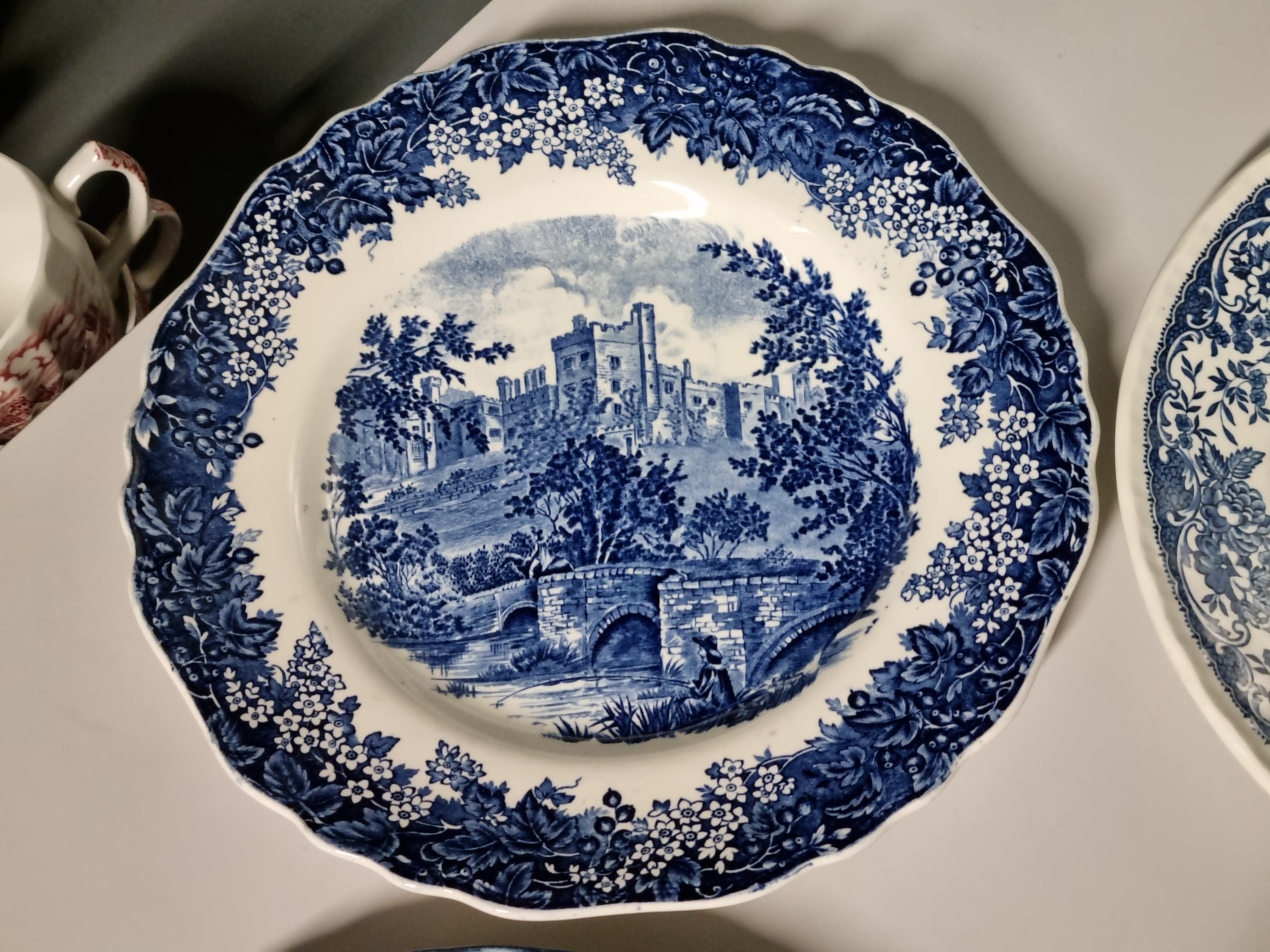 Engels blauw Set 6x mix & match plat dinerbord 25 cm