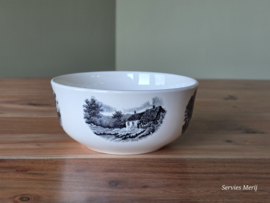 Landschap zwart Societe Ceramique hoge ronde schaal 15 cm