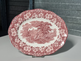 Engels rood Enoch Wedgwood Woodland ovale schaal 30 cm