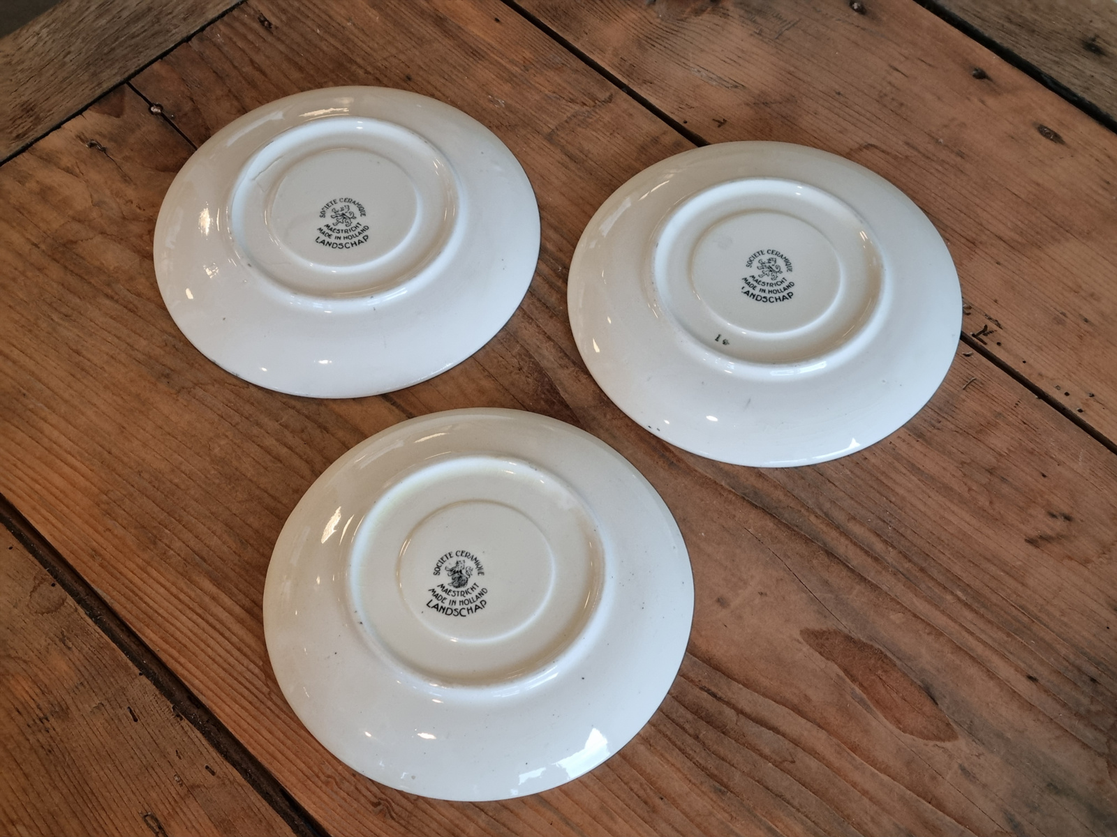 Landschap Zwart Societe Ceramique robuuste set 3x Chocolade | Thee Kop en schotel 10 cm