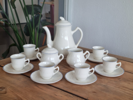 Boch Belgium MRL wit/blauw Espresso servies 6-pers.