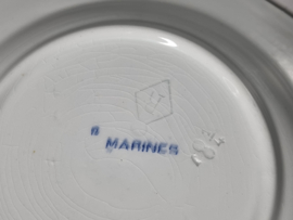 Petrus Regout Marines licht blauw Diep Bord afb. horizon 23 cm