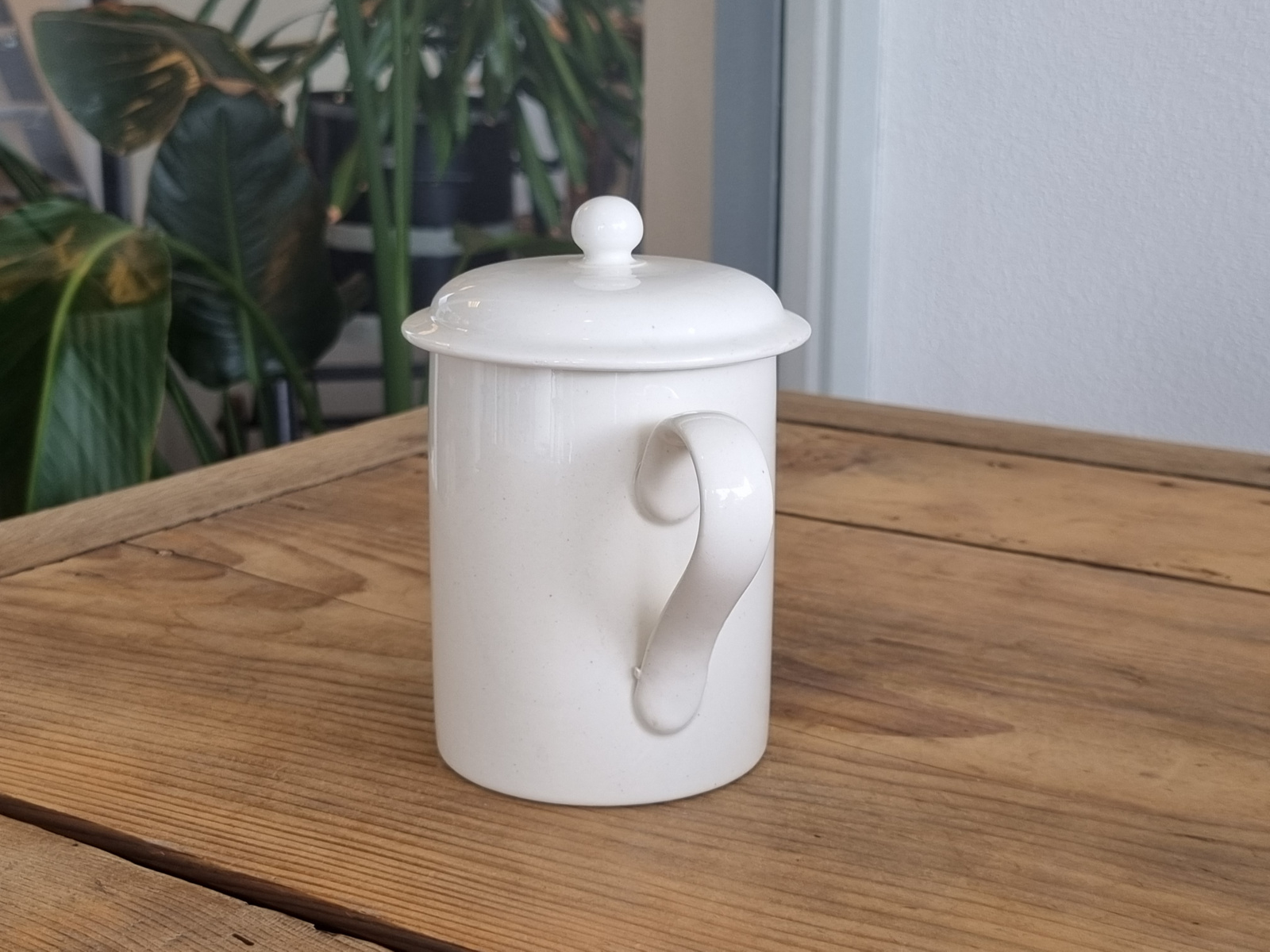 Societe Ceramique wit Beker met deksel