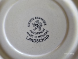 Landschap Zwart Societe Ceramique kop en schotel (rond model)