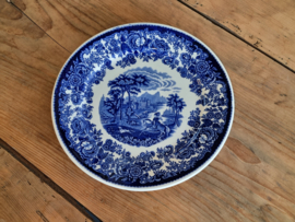 Petrus Regout blauw Lonka plat dinerbord Ø 23,5 cm (decor Amazone)