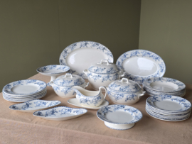 Frans Longwy blauw Rejane compleet Eetservies 8-pers.