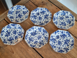 Beatrix Societe Ceramique set 6x ontbijtbordje 21,5 cm met goudluster (hoekig model)