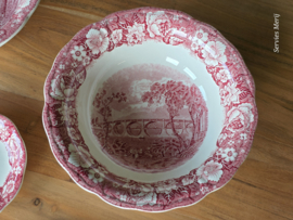 Engels rood Palissy Thames River Scenes Set 4x schalen