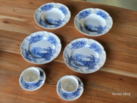 Engels blauw Johnson Bros Haddon Hall serviesset 2 personen