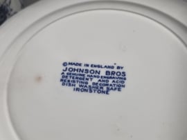 Engels blauw Johnson Bros Indies botervloot (met bruin)