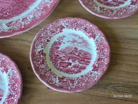 Engels rood Meakin Romantic England Gebakstel 12-persoons