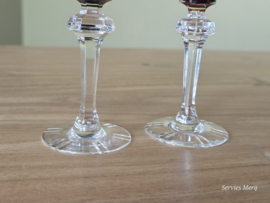 Boheems Kristal Glas set van 2x op voet 12,5 cm