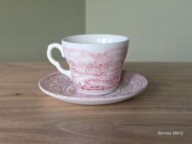 Engels rood English Ironstone Tableware EIT kop en schotel (paard en wagen)