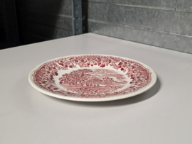 Engels rood Woods Burslem England Seaforth ontbijtbord 20,5 cm