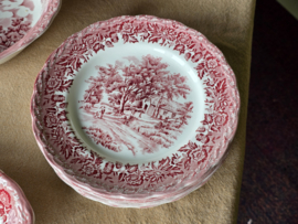 Engels rood Grindley Country Style uitgebreide dinerset 6 personen