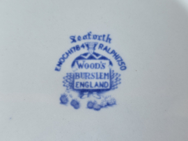 Engels blauw Woods Burslem England Seaforth ontbijtbordje 20 cm