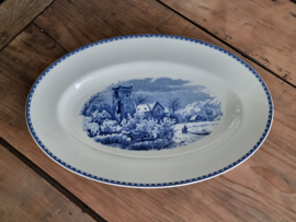 Landschap Blauw Societe Ceramique blauw Serveerschaal 33 cm (rond model)