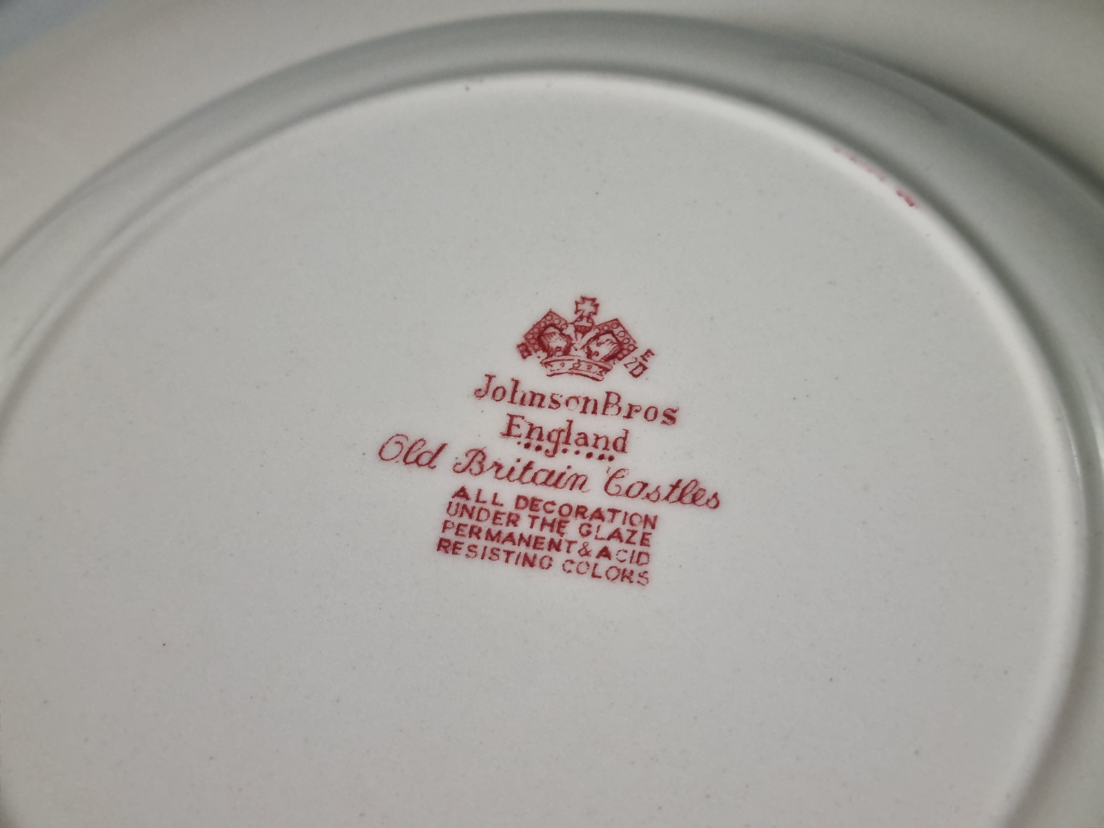 Engels rood Johnson Bros Old Britain Castles Etagere uitneembare borden