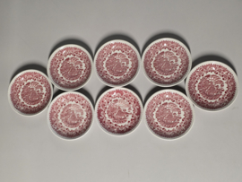 Engels rood Woods Burslem England Seaforth set 8x kop en schotel