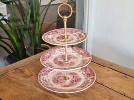 Regout Castillo Old England rood Etagere 3-laags