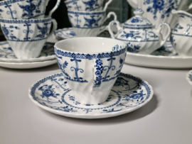 Engels blauw Johnson Bros Indies compleet koffieservies 9p