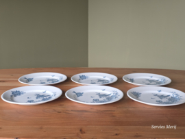 Nimy Belgium Vogels set 6x plat dinerbord 22,5 cm