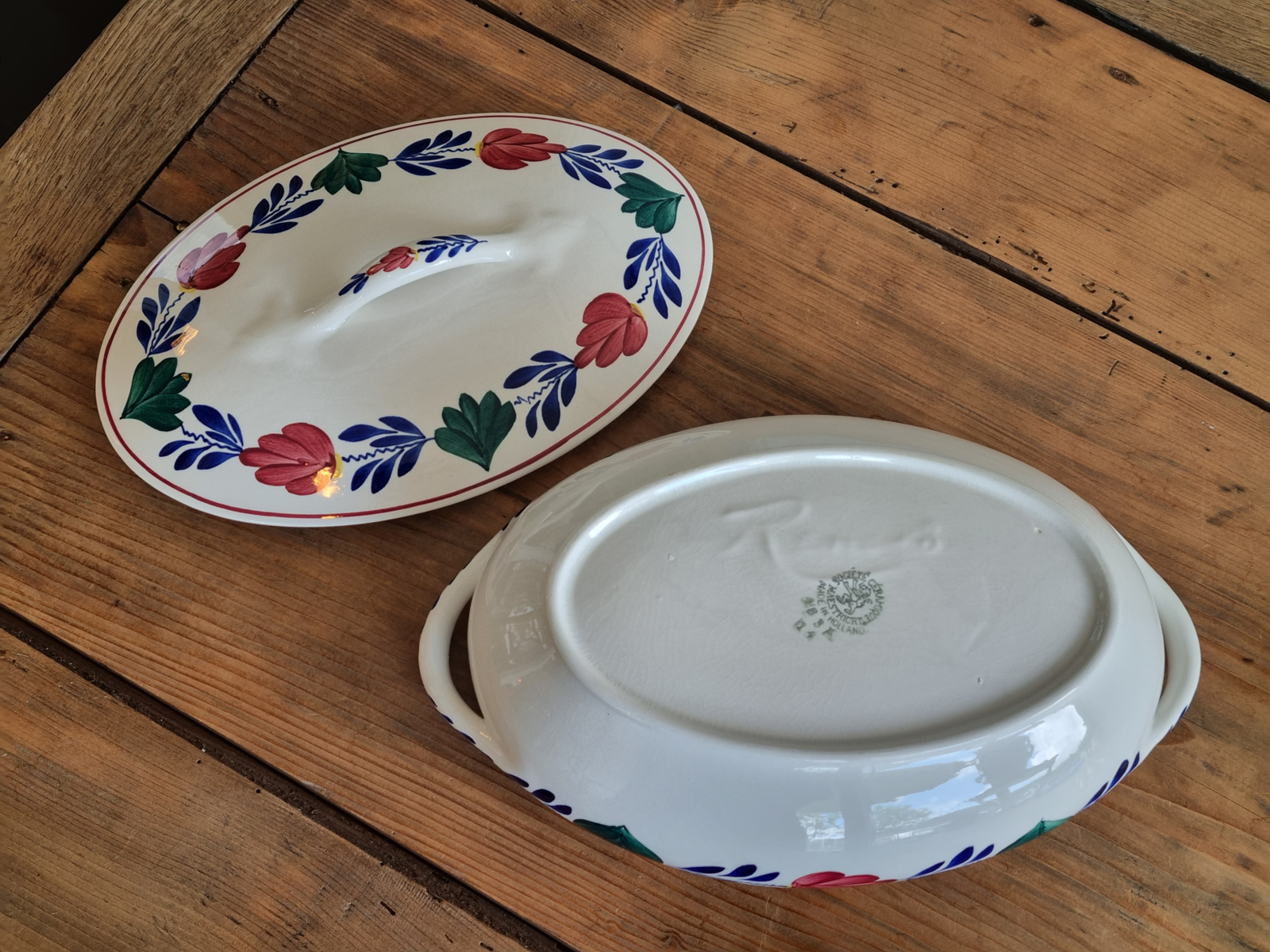 Oud Boerenbont Societe Ceramique 483a Dekschaal Terrine Renee nr. 3