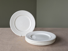 Wedgwood Edme set 6x ontbijtbord 22,5 - 23 cm met bestekskrasjes