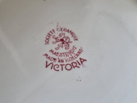 Victoria Rood Societe Ceramique Set 2x Dekschaal en Groenteschaal (ondergrondkleur wit)